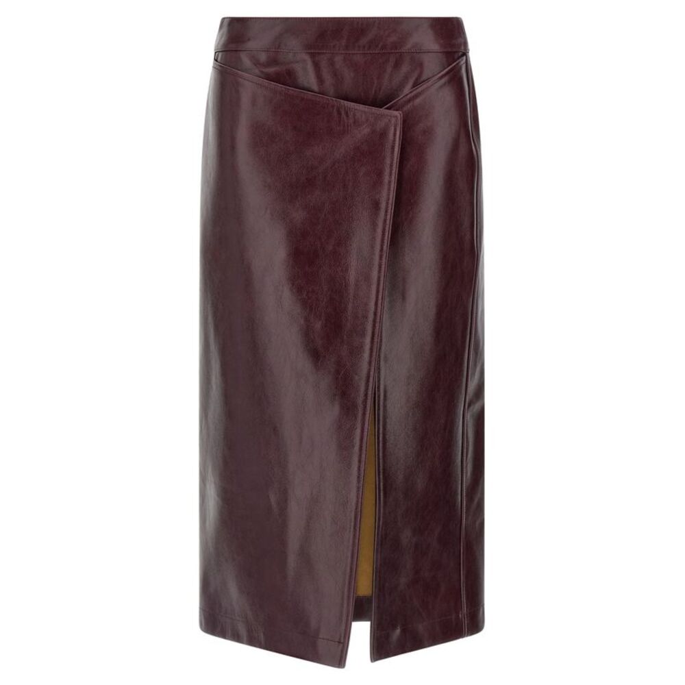 Armarium Bordeaux Cowhide Midi Women's Skirt